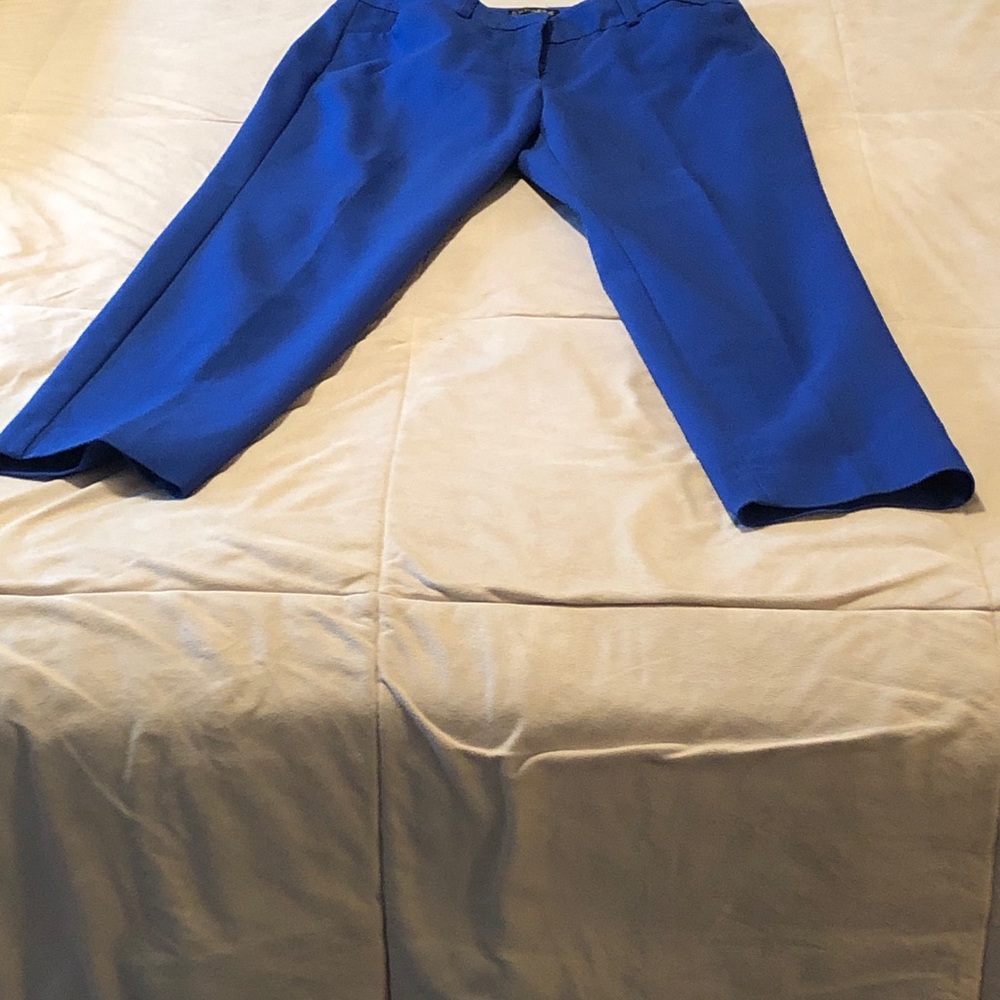 Blue cropped pants with pockets